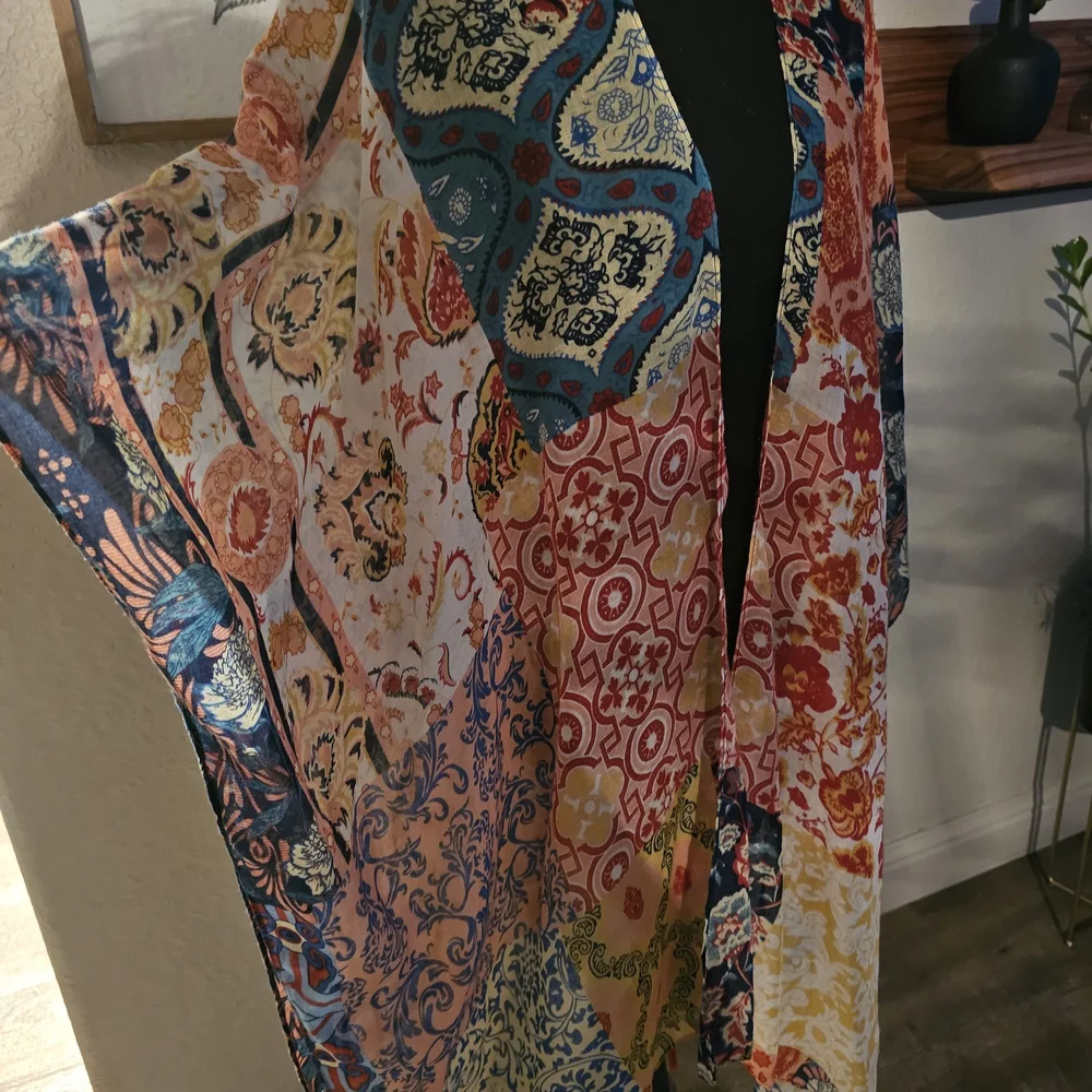 Colorful Patchwork Cover Up - Picture 3 of 4